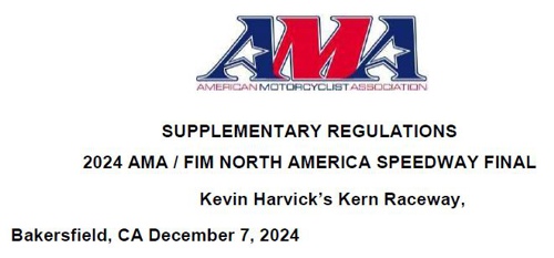 2024 Supplemental Regulations for the North America Speedway Final Bakersfield